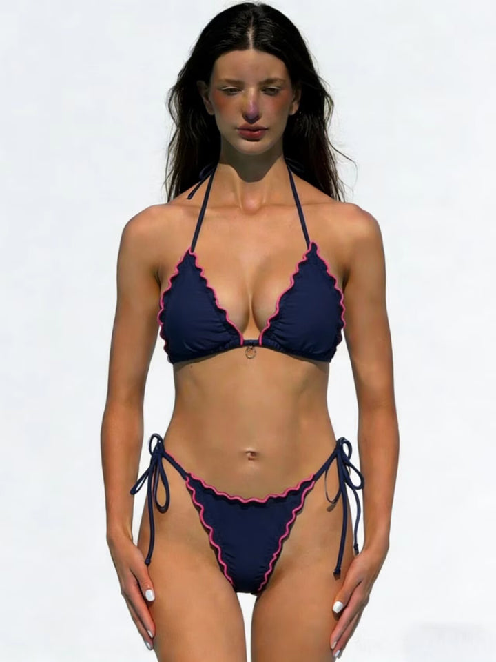Damen Neckholder-Bikini mit Rüschendetails Drune