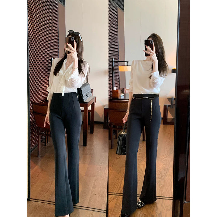 Damen Elegante Hoch taillierte Palazzo-Hose Drune