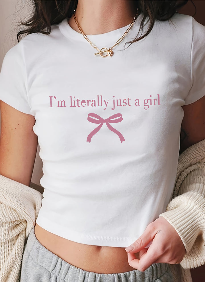 Damen Kurzarm T-Shirt mit aufgedrucktem Lippenmotiv Drune