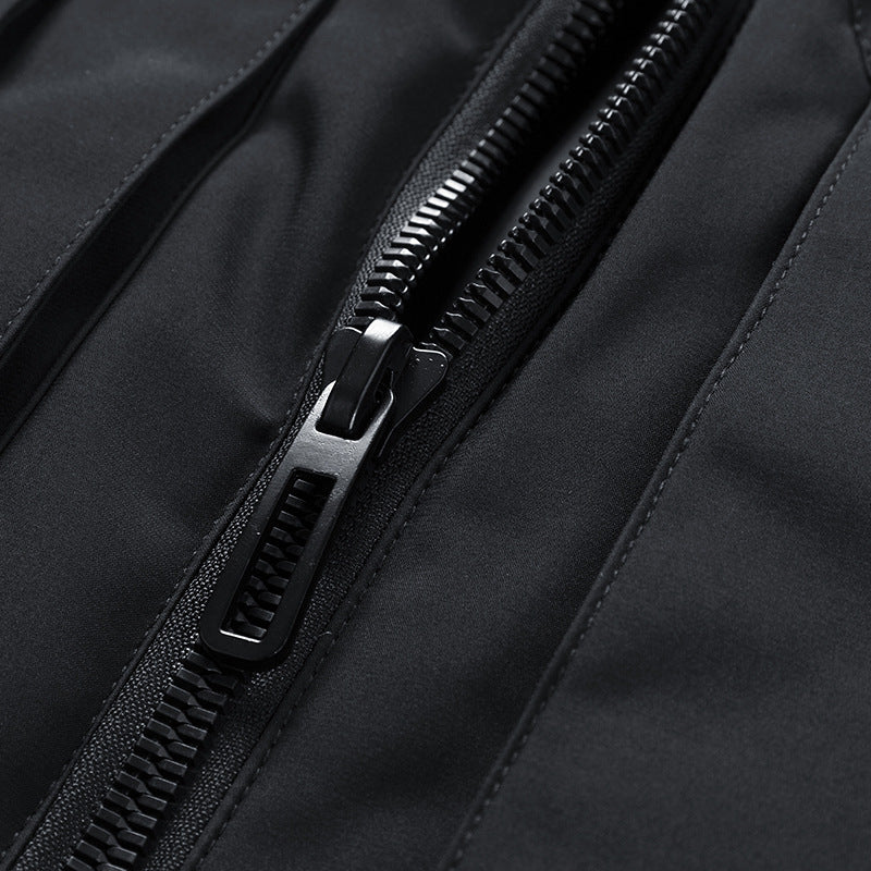 Herren Isolierte Outdoorweste mit hohem Stehkragen, Multifunktionstaschen und markanten Webbändern Drune