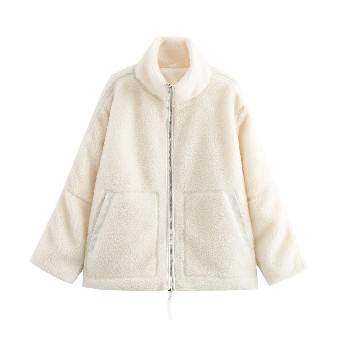 Damen Kuschelige Fleecejacke mit hohem Kragen und praktischen Taschen Drune