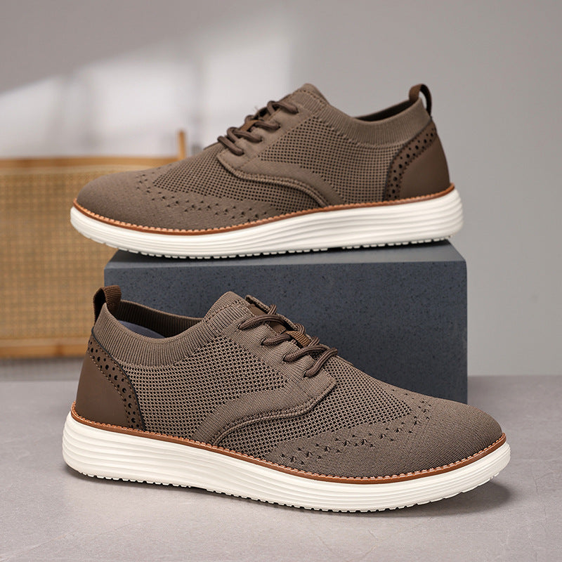 Herren nan gestrickter Oxford-Sneaker mit Wingtip-Perforation und federleichter EVA-Sohle Drune