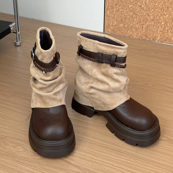 Damen Modische und Bequeme Stiefeletten Drune