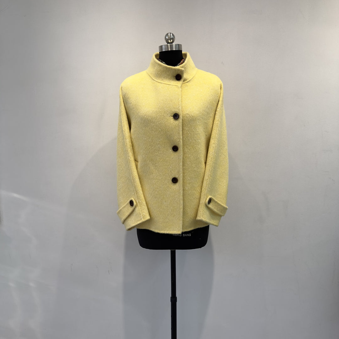 Damen Vintage-inspirierte strukturierte Knopfjacke Drune