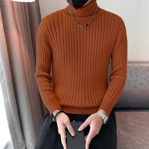 Herren Hochwertiger Strickpullover mit Stehkragen Drune