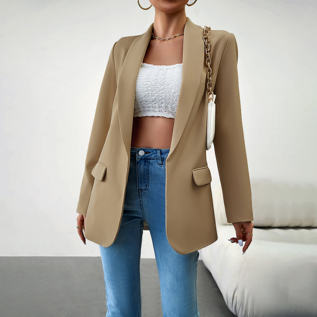 Damen nan langer Oversize-Blazer mit schmaler Reverslinie und soften Schulterpolstern Drune