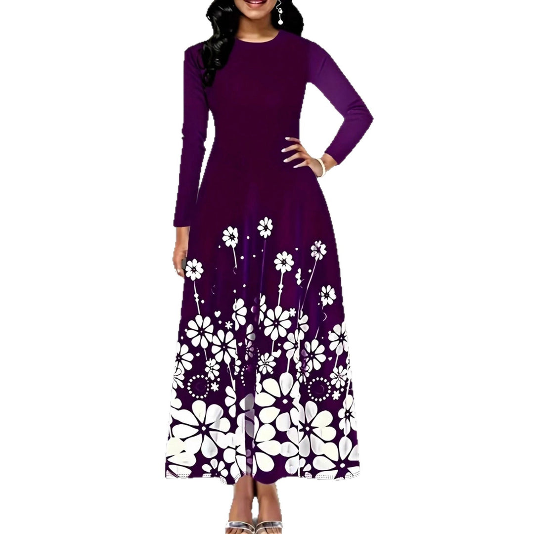 Damen Maxikleid mit floralem Design und praktischen Seitentaschen Drune