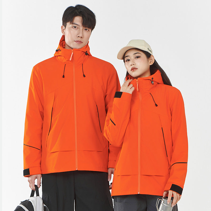 Damen Leichte wind- und wasserabweisende Softshell-Trekkingjacke mit verstellbarer Kapuze Drune