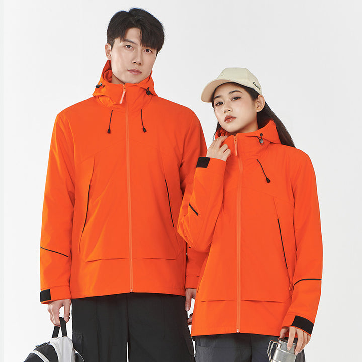 Damen Leichte wind- und wasserabweisende Softshell-Trekkingjacke mit verstellbarer Kapuze Drune