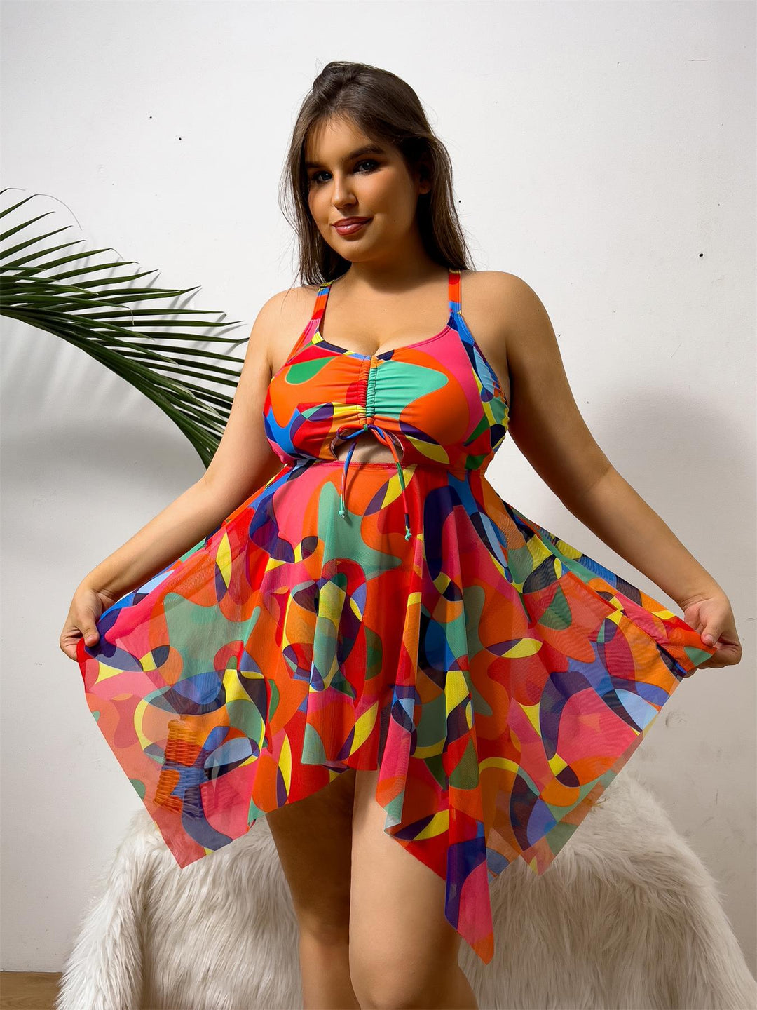 Damen Strandkleid mit lässigem Wickeldesign Drune