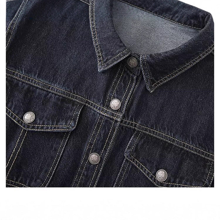 Damen Jeansjacke mit zwei aufgesetzten Brusttaschen und klassischem Kragen Drune