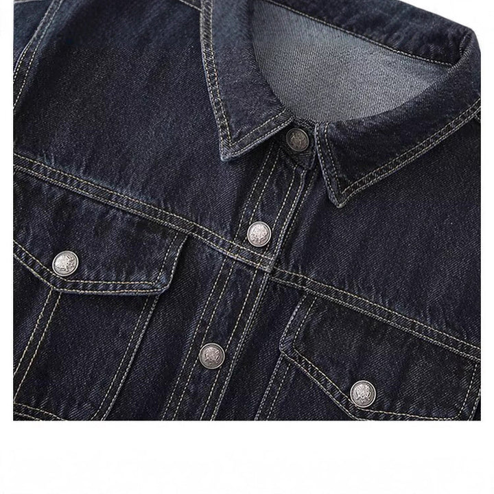 Damen Jeansjacke mit zwei aufgesetzten Brusttaschen und klassischem Kragen Drune