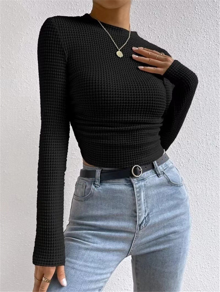Damen Langarm Shirt aus strukturiertem Waffelstoff Drune