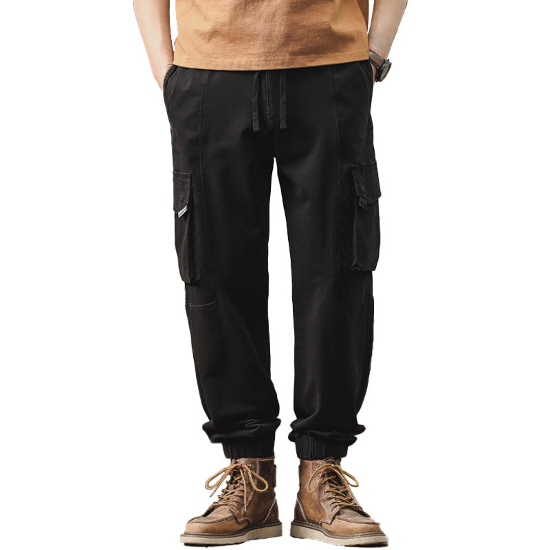 Herren Locker geschnittene Cargo-Jogginghose mit elastischem Bund und Mehrfach-Taschen Drune