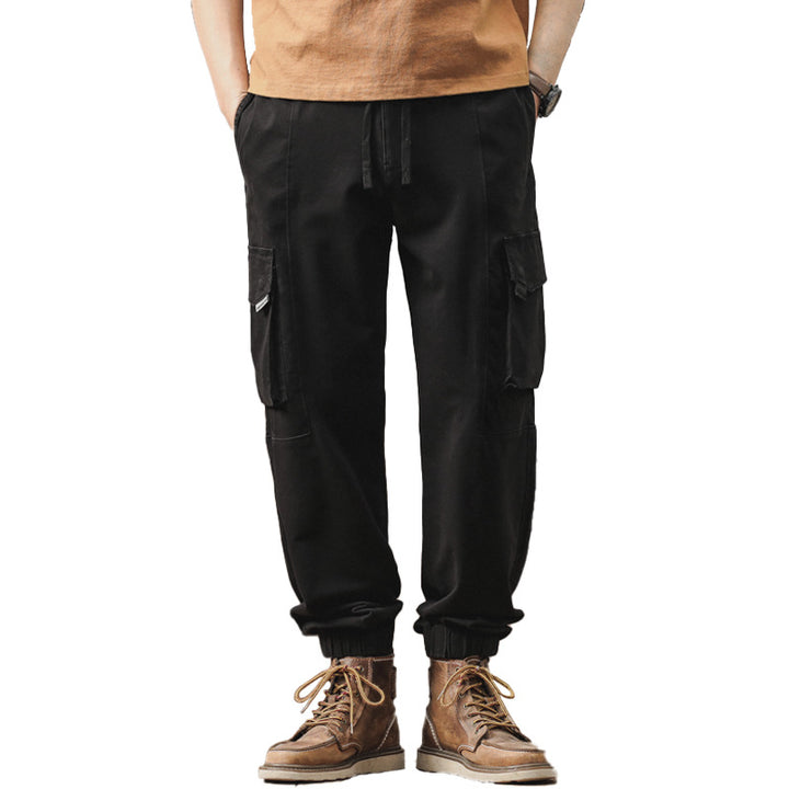 Herren Locker geschnittene Cargo-Jogginghose mit elastischem Bund und Mehrfach-Taschen Drune