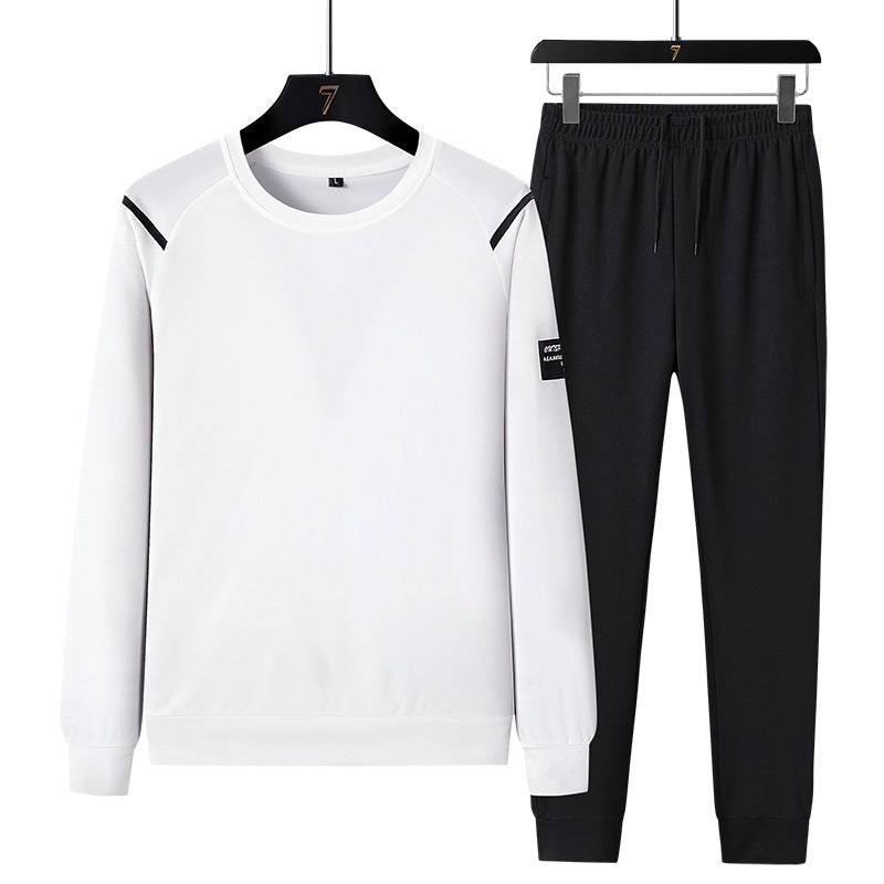 Herren Sportlicher Trainingsanzug-Set mit Reißverschlussjacke, Rundhalsausschnitt-Sweatshirt und Slim-Fit Jogginghose Drune