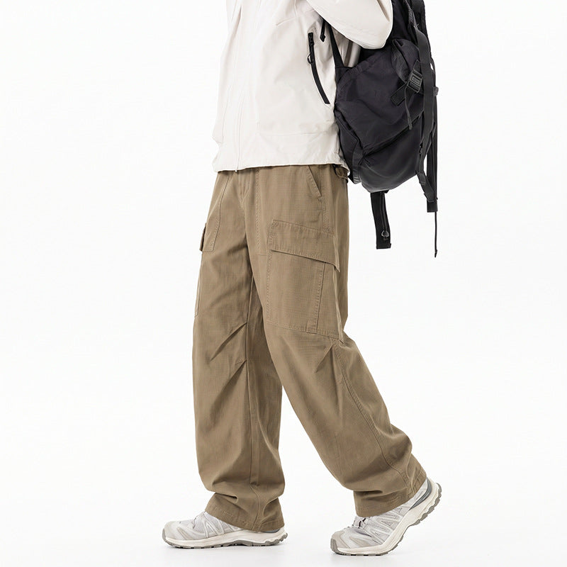 Damen Weite Cropped Cargo‑Hose mit elastischem Bund und aufgesetzten Taschen Drune
