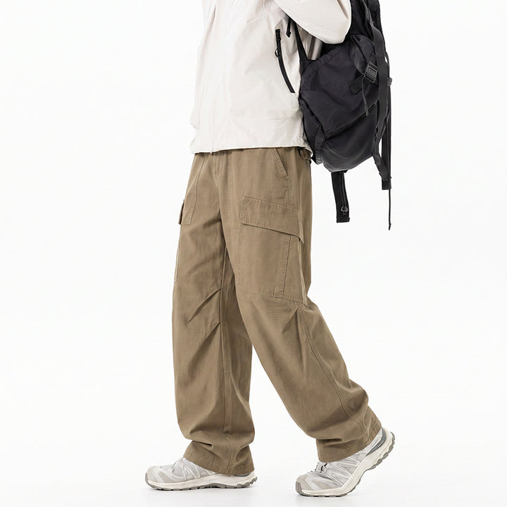 Damen Weite Cropped Cargo‑Hose mit elastischem Bund und aufgesetzten Taschen Drune