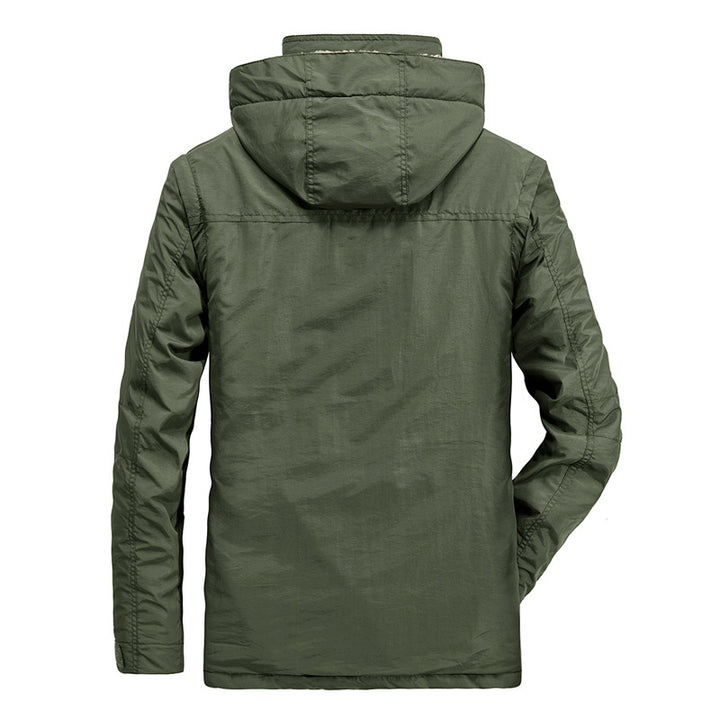 Herren Expedition-Fieldparka mit vollem Teddyfutter, verstellbarer Kapuze und Mehrfach-Cargo-Taschen Drune