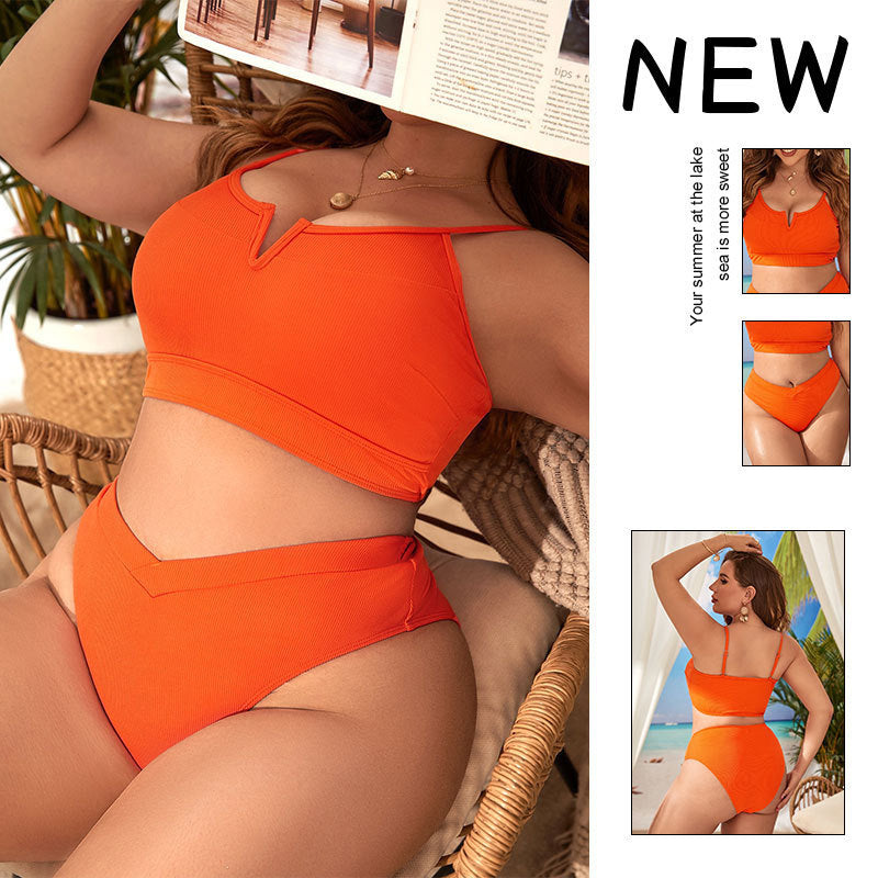 Damen Bikini-Set mit hoch geschnittenem Höschen und elegantem Crop-Oberteil Drune