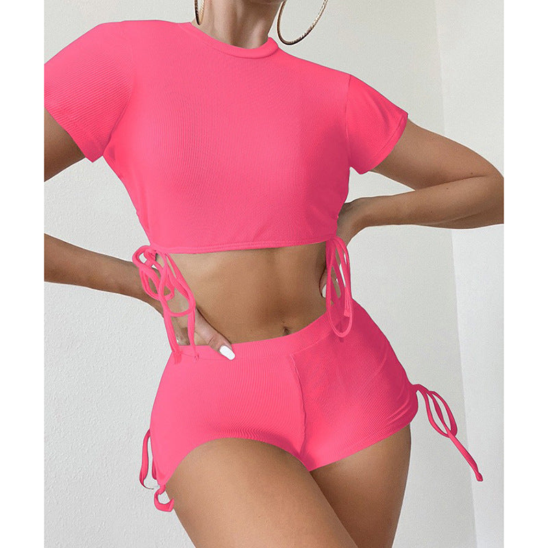 Damen Crop-Top und Shorts Set Drune
