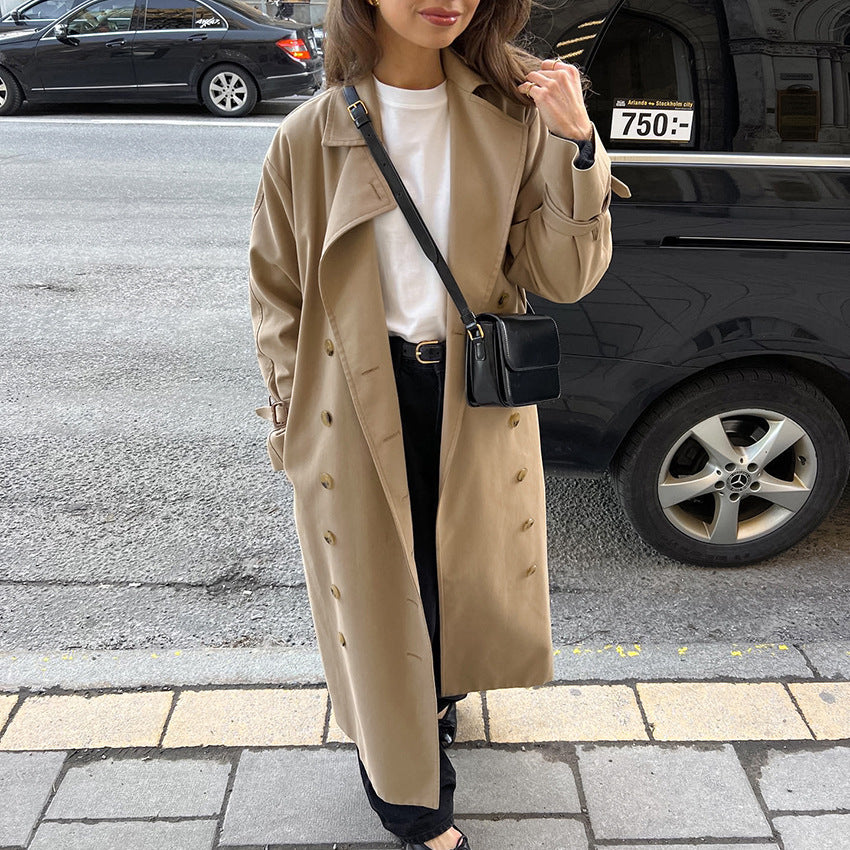 Damen Eleganter Trenchcoat mit hochwertiger Verarbeitung und lockerem Schnitt Drune