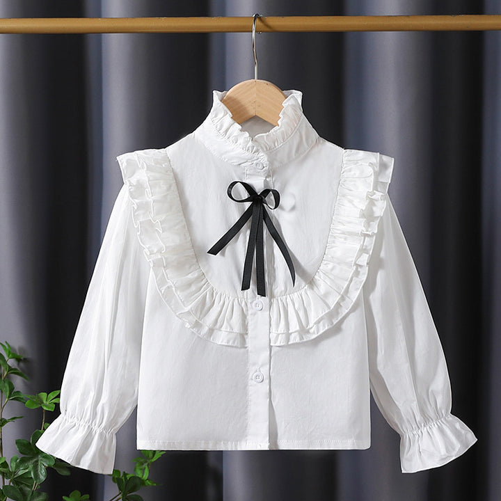 Mädchen verspielte Bluse mit Rüschendetails Drune