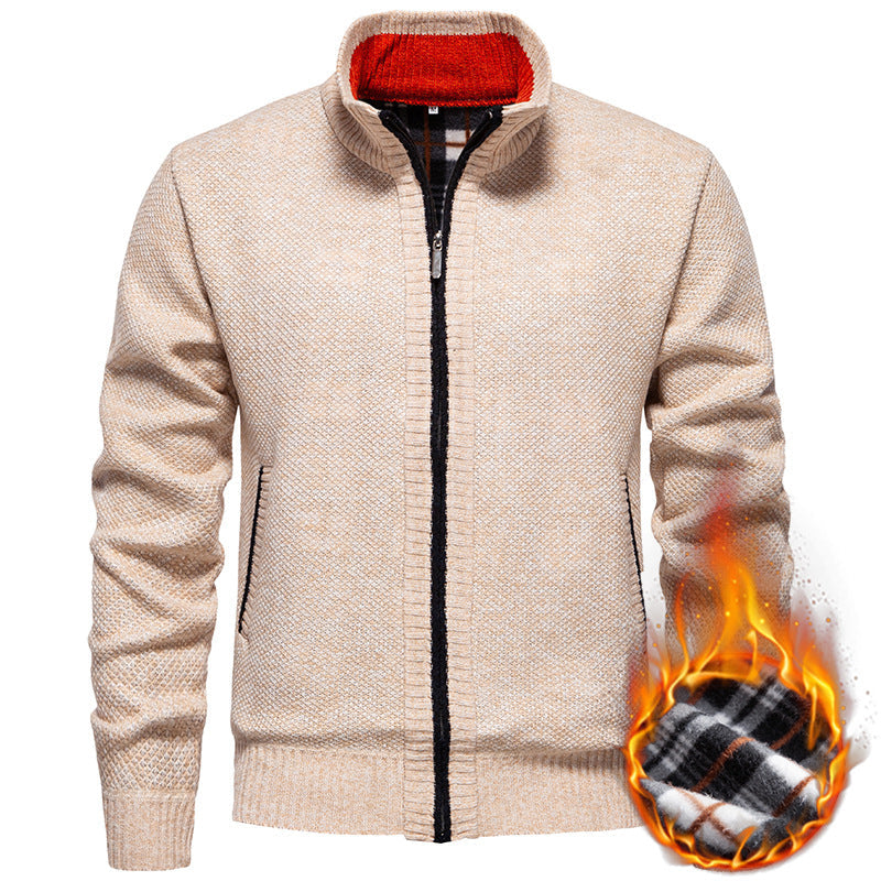 Herren Strickjacke mit hohem Kragen und praktischem Reißverschluss Drune