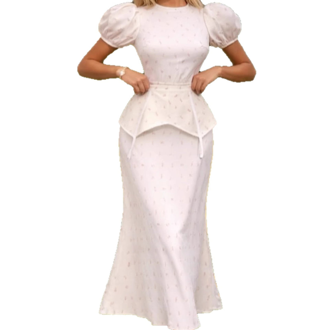 Damen Elegantes Oberteil mit Puffärmeln und verspieltem Taillierungsdetail Drune