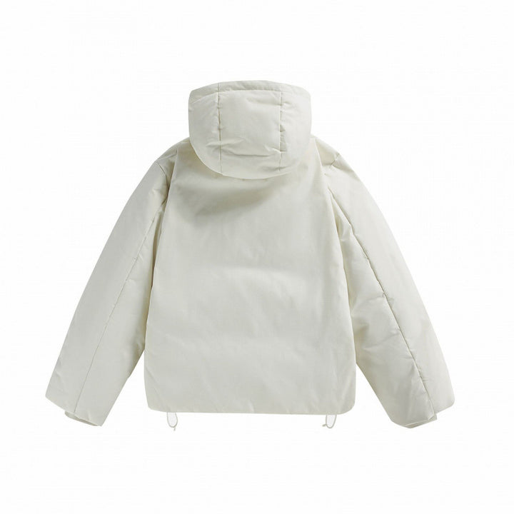 Unisex Kurze wattierte Kapuzen-Übergangsjacke im Boxy-Cut mit hohem Stehkragen Drune