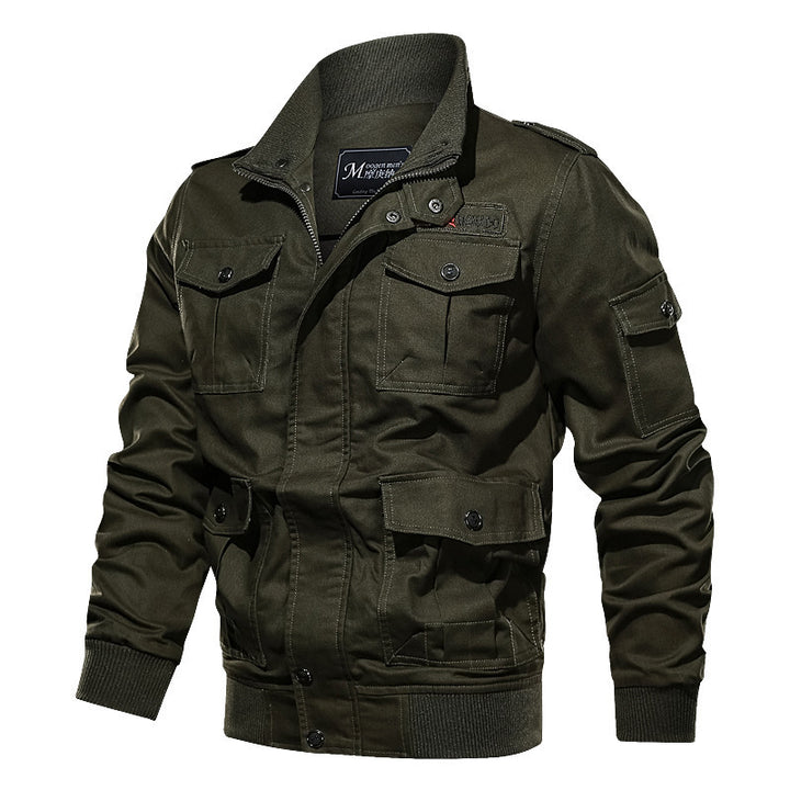 Herren Robust-Canvas Fliegerblouson mit Utility‑Taschen und Strickbündchen Drune