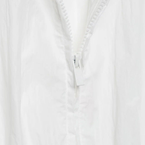 Damen Romantische Baumwoll‑Rüschenbluse mit Highneck, Kordelzugtaillierung und Volant‑Saum Drune