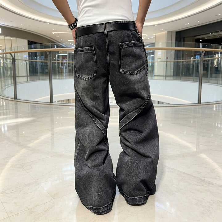 Damen Modische Baggy-Jeans mit einzigartigen Nähte Drune