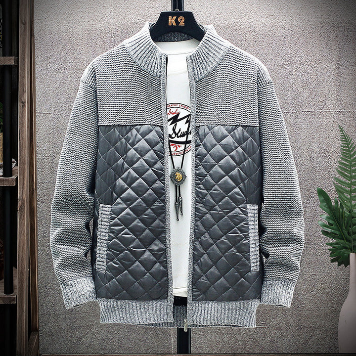 Herren gesteppte Übergangsjacke mit modernem Strickdesign und praktischen Taschen Drune
