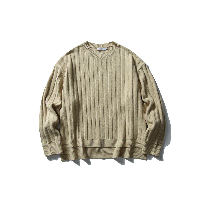 Unisex Grobstrick-Pullover mit breitem Rippmuster und weitem Schnitt Drune