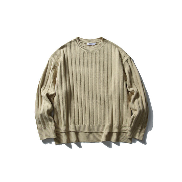 Unisex Grobstrick-Pullover mit breitem Rippmuster und weitem Schnitt Drune