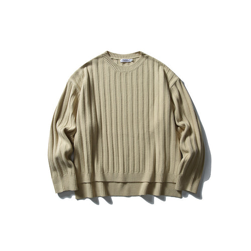 Unisex Grobstrick-Pullover mit breitem Rippmuster und weitem Schnitt Drune
