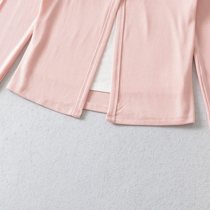 Damen Lagen-Cardigan mit integriertem Spitzen‑Cami und einreihigem Knopfverschluss Drune