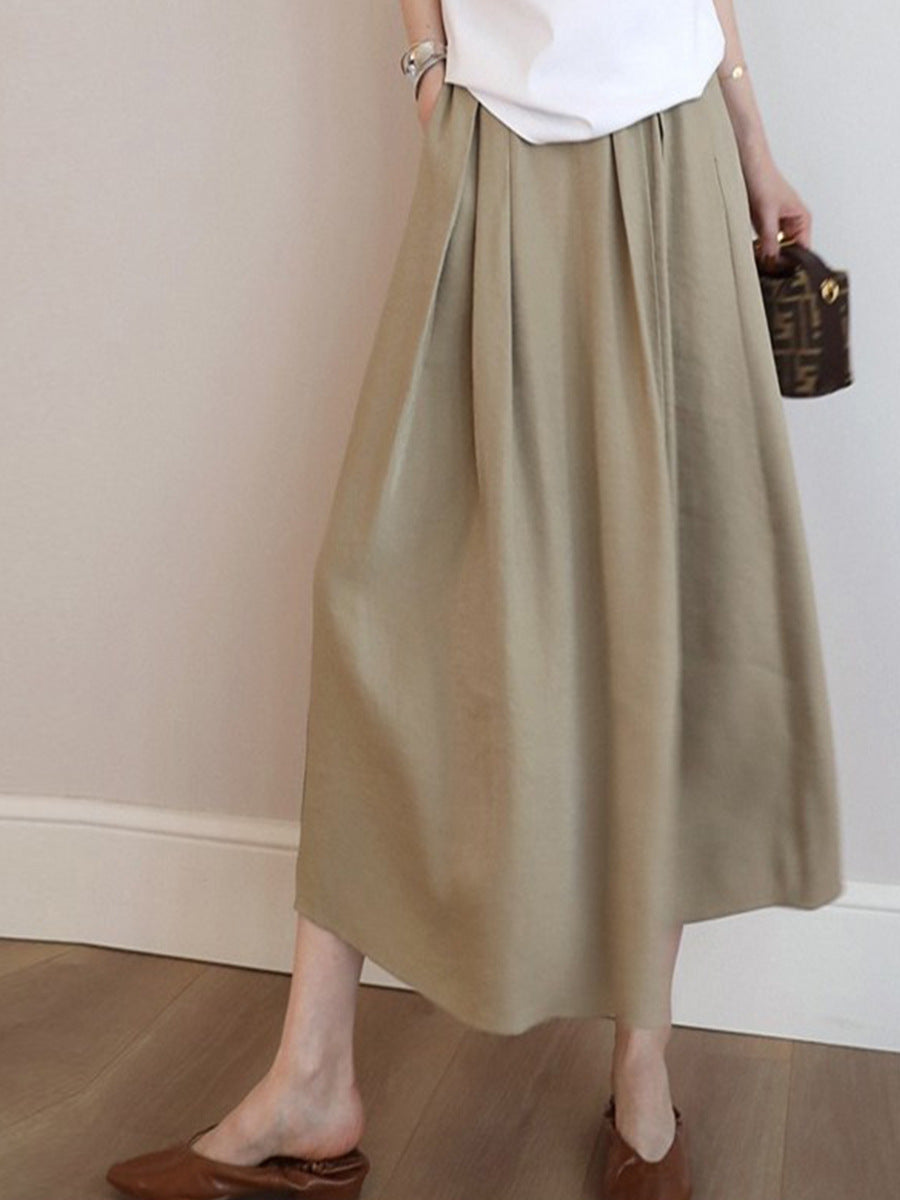 Damen Eleganter Midirock mit schmeichelndem Faltenwurf Drune