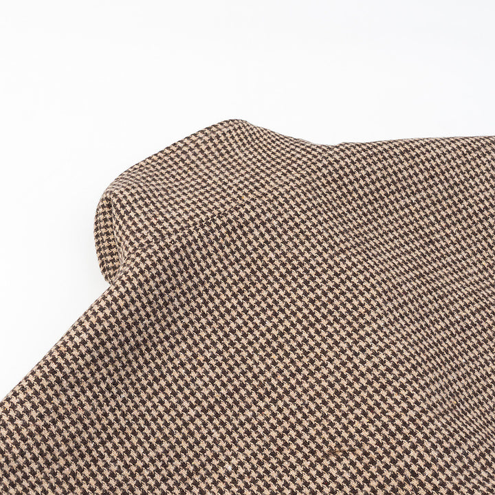 Damen lässige Utility-Jacke im karierten Design mit hohem Kragen und elastischem Bund Drune