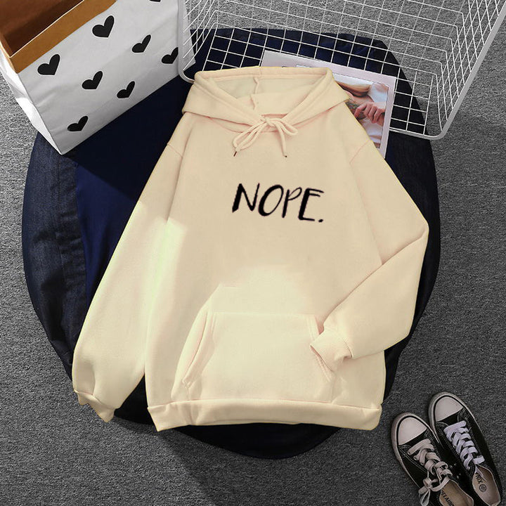 Damen nan lässiger Kapuzenpullover mit Statement-Print, Kängurutasche und weichem Fleece Drune