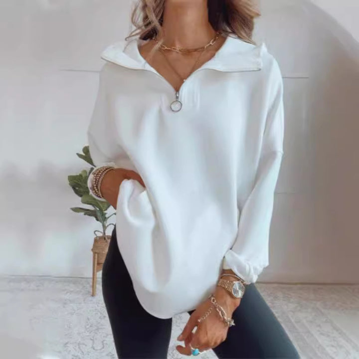 Damen lässiger Kapuzenpullover mit Reißverschluss Drune