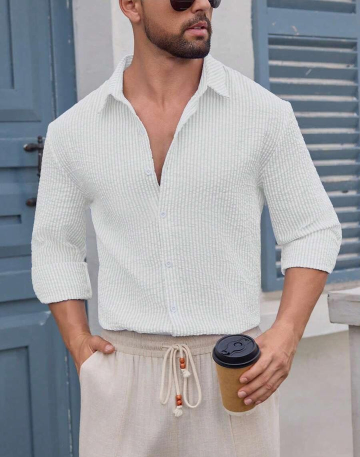 Herren Hemd mit schmalen Streifen Drune