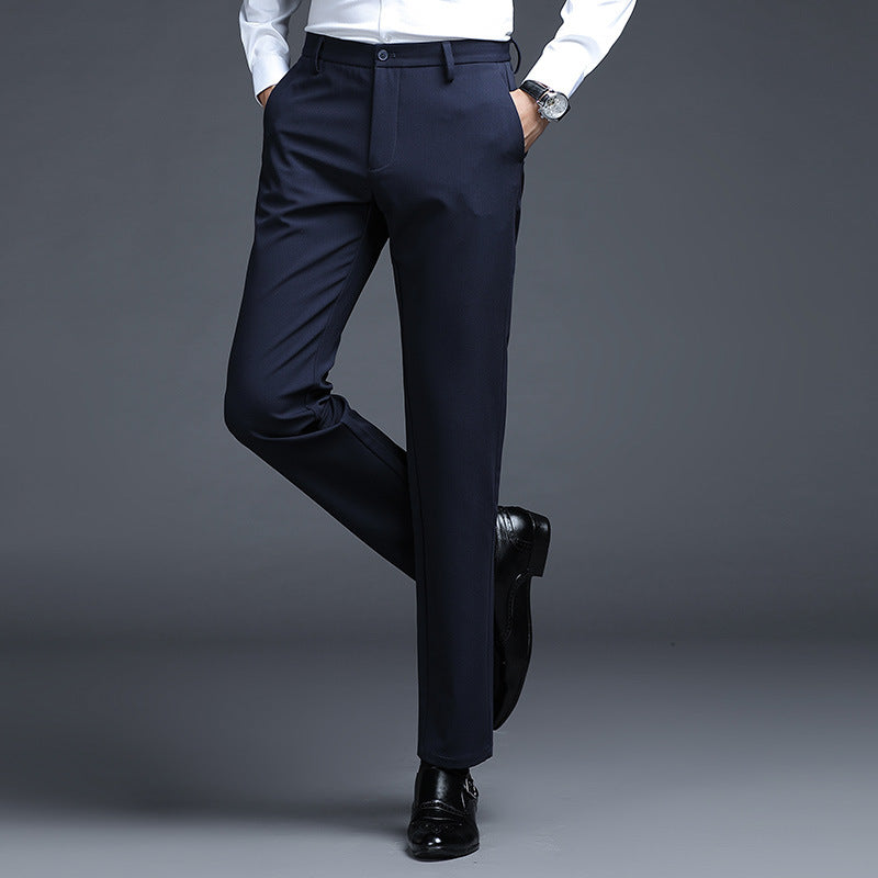 Herren Formelle Slim-Fit Anzughose mit Stretchbund und Bügelfalte Drune
