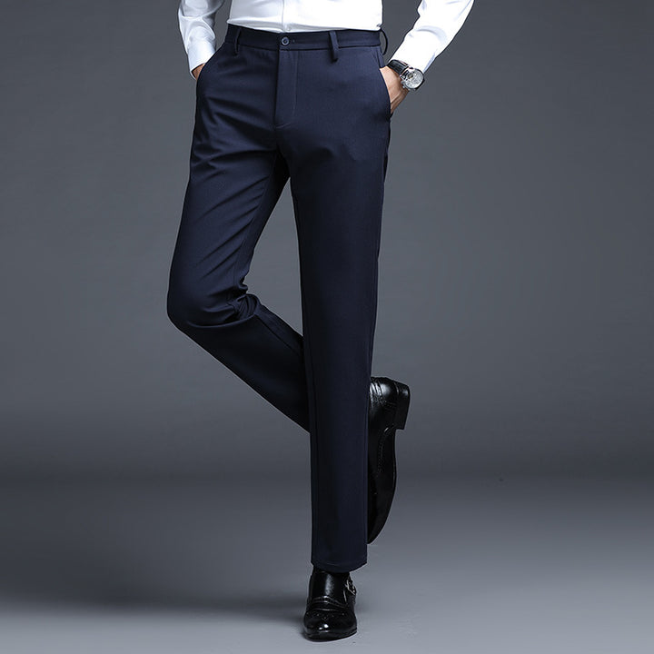 Herren Formelle Slim-Fit Anzughose mit Stretchbund und Bügelfalte Drune