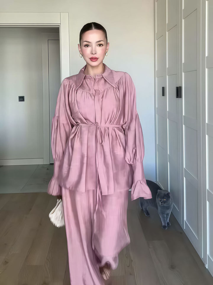 Damen Schicke Bluse und weite Hose im eleganten Look Drune