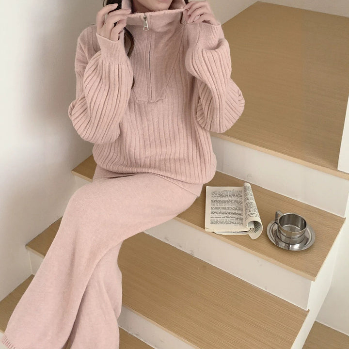 Damen Modischer Pullover mit Reißverschluss Drune