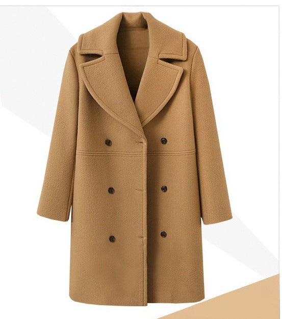 Damen Eleganter Doppelt-knopf Mantel mit modernem Revers Drune