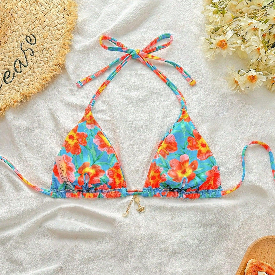 Damen Hochgeschnittener Bikini mit seitlichen Bindebändern Drune