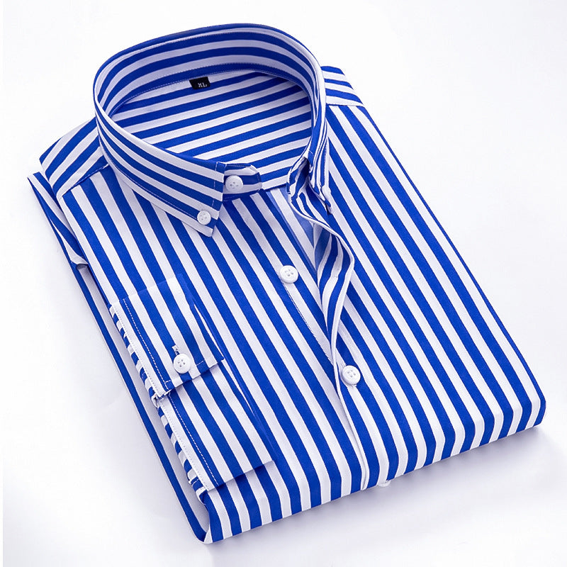 Herren nan gestreiftes Businesshemd mit Button-Down-Kragen und taillierter Silhouette Drune